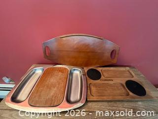 MaxSold Auction: Baribocraft & Mid-Century Serving Tray Lot – Wood & Metal Entertaining Pieces - Toronto (Ontario, Canada) SUPER SHORT NOTICE PARTNER MANAGED Estate Sale Online Auction -  Wellington Street East (CONDO)