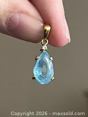MaxSold Auction: Pear-Shaped Blue Faceted Stone Pendant in Yellow Metal Setting – Stamped Bail - Toronto (Ontario, Canada) SUPER SHORT NOTICE PARTNER MANAGED Estate Sale Online Auction -  Wellington Street East (CONDO)