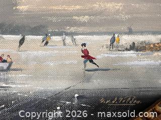 MaxSold Auction: Signed D. van der Velden – Dutch Skating Scene with Church - Toronto (Ontario, Canada) SUPER SHORT NOTICE PARTNER MANAGED Estate Sale Online Auction -  Wellington Street East (CONDO)