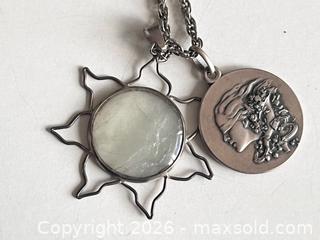 MaxSold Auction: Undarre 925 Sterling Silver Art Nouveau Woman Sun Pendant Necklace - Toronto (Ontario, Canada) SUPER SHORT NOTICE PARTNER MANAGED Estate Sale Online Auction -  Wellington Street East (CONDO)