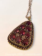 MaxSold Auction: Vintage Czech Purple Glass Statement Pendant Necklace – Gold Tone - Toronto (Ontario, Canada) SUPER SHORT NOTICE PARTNER MANAGED Estate Sale Online Auction -  Wellington Street East (CONDO)