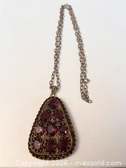 MaxSold Auction: Vintage Czech Purple Glass Statement Pendant Necklace – Gold Tone - Toronto (Ontario, Canada) SUPER SHORT NOTICE PARTNER MANAGED Estate Sale Online Auction -  Wellington Street East (CONDO)