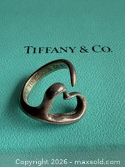 MaxSold Auction: Vintage Tiffany & Co Elsa Peretti Sterling Silver Open Heart Ring  - Toronto (Ontario, Canada) PARTNER MANAGED Estate Sale Online Auction - Esander Drive (STORAGE)