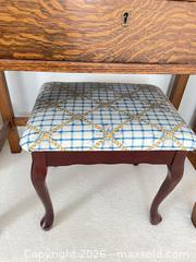 MaxSold Auction: Antique Oak Vanity / Dressing Table with Tri-Fold Mirror - Vienna (Virginia, USA) PARTNER MANAGED Estate Sale Online Auction - Mill Wheel Lane