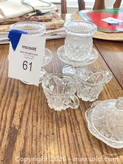 MaxSold Auction: Assorted Clear Etched Cut Glassware Lot (5–9 pcs) - Vienna (Virginia, USA) PARTNER MANAGED Estate Sale Online Auction - Mill Wheel Lane