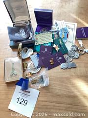 MaxSold Auction: Lot of 25+ Lapel Pins, Brooches, Keychains, Charms & Trinket Boxes - Vienna (Virginia, USA) PARTNER MANAGED Estate Sale Online Auction - Mill Wheel Lane