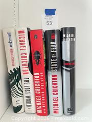 MaxSold Auction: Lot of 5 Michael Crichton Hardcover Books - Vienna (Virginia, USA) PARTNER MANAGED Estate Sale Online Auction - Mill Wheel Lane