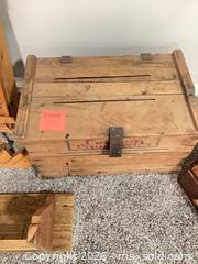 MaxSold Auction: Lot: Wooden Crate, Washboard Cabinet, Framed Mirror & Wood Pieces - Vienna (Virginia, USA) PARTNER MANAGED Estate Sale Online Auction - Mill Wheel Lane