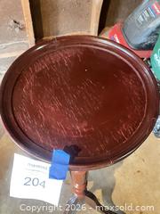 MaxSold Auction: Mahogany Round Two-Drawer Side Table with Quilt/Towel Rack - Vienna (Virginia, USA) PARTNER MANAGED Estate Sale Online Auction - Mill Wheel Lane