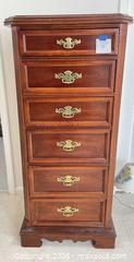 MaxSold Auction: Traditional Tall Lingerie Chest, 6 Drawers, Brass Hardware - Vienna (Virginia, USA) PARTNER MANAGED Estate Sale Online Auction - Mill Wheel Lane
