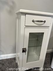 MaxSold Auction: White Modern Bathroom Cabinet with Glass Door and Drawer - Vienna (Virginia, USA) PARTNER MANAGED Estate Sale Online Auction - Mill Wheel Lane