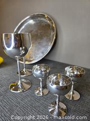 MaxSold Auction: Antique Silver Plated Wine and Liqueur Cups and Copper Tray - Hamilton (Ontario, Canada) SELLER MANAGED Estate Sale Online Auction - Bishopsgate Ave.