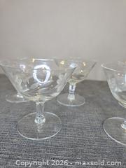 MaxSold Auction: Cornflower Etched Sherbet Glasses & Etched Bell - Hamilton (Ontario, Canada) SELLER MANAGED Estate Sale Online Auction - Bishopsgate Ave.