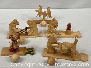 MaxSold Auction: Lot of Russian Bogorodsk Carved Wooden Toys - Campbell (California, USA) PARTNER MANAGED Estate Sale Online Auction - Dell Avenue