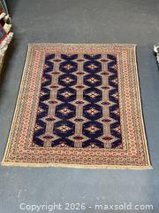 MaxSold Auction: Blue Persian rug handmade  - Toronto (Ontario, Canada) SUPER SHORT NOTICE SELLER MANAGED Downsizing Online Auction - Eglinton Avenue East