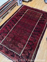 MaxSold Auction: Persian red Baluchi rug handmade  - Toronto (Ontario, Canada) SUPER SHORT NOTICE SELLER MANAGED Downsizing Online Auction - Eglinton Avenue East