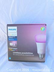 MaxSold Auction: Philips Hue White and Color Ambiance Smart Bulb Starter Kit, 2-Pack - San Jose (California, USA) SELLER MANAGED Downsizing Online Auction - North 24th Street
