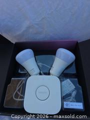 MaxSold Auction: Philips Hue White and Color Ambiance Smart Bulb Starter Kit, 2-Pack - San Jose (California, USA) SELLER MANAGED Downsizing Online Auction - North 24th Street
