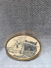 MaxSold Auction: Vintage Barlow Solid Brass Scrimshaw-Style Wolf Belt Buckle - San Jose (California, USA) SELLER MANAGED Downsizing Online Auction - North 24th Street