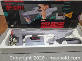 MaxSold Auction: Vintage SNES Super Scope 6 Bundle w/ Original Box & Game (No Manual) - San Jose (California, USA) SELLER MANAGED Downsizing Online Auction - North 24th Street