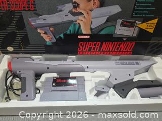 MaxSold Auction: Vintage SNES Super Scope 6 Bundle w/ Original Box & Game (No Manual) - San Jose (California, USA) SELLER MANAGED Downsizing Online Auction - North 24th Street
