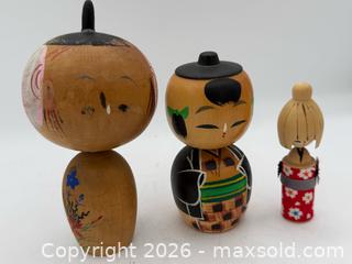 MaxSold Auction: Vintage Japanese Kokeshi Dolls, Wooden Hand-Carved and Hand-Painted  - Menlo Park (California, USA) SELLER MANAGED Downsizing Online Auction - Henderson Place