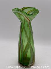 MaxSold Auction: Vintage Mid-Century Modern Green Art Glass Vase - Menlo Park (California, USA) SELLER MANAGED Downsizing Online Auction - Henderson Place