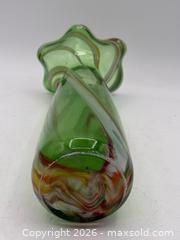 MaxSold Auction: Vintage Mid-Century Modern Green Art Glass Vase - Menlo Park (California, USA) SELLER MANAGED Downsizing Online Auction - Henderson Place