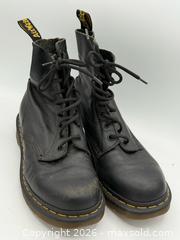 MaxSold Auction: Women’s Dr. Martens Pascal Virginia Leather Boots in Black Size 8  - Menlo Park (California, USA) SELLER MANAGED Downsizing Online Auction - Henderson Place