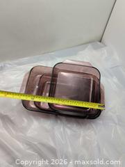 MaxSold Auction: 3 purple or cranberry pyrex dishes vintage - Victoria (British Columbia, Canada) SELLER MANAGED Reseller Online Auction - Island Highway