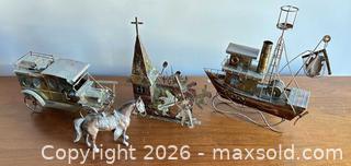 MaxSold Auction: Antique Brass/Bronze/ or Copper Patina Metal Sculpture Lot - music box - Acme (Alberta, Canada) SELLER MANAGED Moving Online Auction - Township Road 292