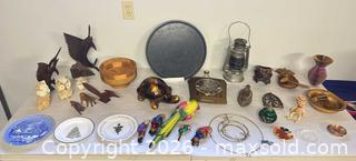 MaxSold Auction: Assorted Decorative Lot: Figurines, Lantern, Plates, Bowls, Antique Iron - Acme (Alberta, Canada) SELLER MANAGED Moving Online Auction - Township Road 292