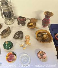 MaxSold Auction: Assorted Decorative Lot: Figurines, Lantern, Plates, Bowls, Antique Iron - Acme (Alberta, Canada) SELLER MANAGED Moving Online Auction - Township Road 292