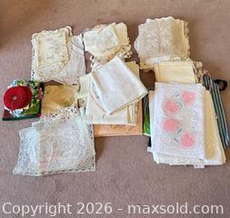 MaxSold Auction: Assorted Lot: Doilies, Table Runners, Napkins & Crochet Covers - Acme (Alberta, Canada) SELLER MANAGED Moving Online Auction - Township Road 292