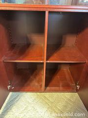 MaxSold Auction: Cherry/Mahogany Wood Veneer Display Curio Cabinet - Acme (Alberta, Canada) SELLER MANAGED Moving Online Auction - Township Road 292