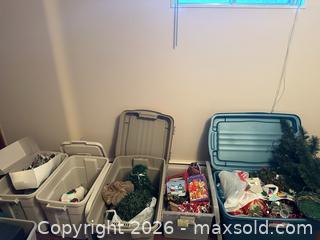 MaxSold Auction: Christmas Decorations Lot with Ornaments, Tree, Lights & Totes - Acme (Alberta, Canada) SELLER MANAGED Moving Online Auction - Township Road 292