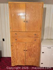 MaxSold Auction: Extra-Tall Light Oak Plywood/Veneer Storage Cabinet - Acme (Alberta, Canada) SELLER MANAGED Moving Online Auction - Township Road 292