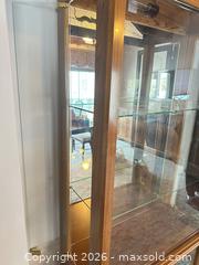 MaxSold Auction: Large Light Oak Solid Wood and Glass Curio Cabinet - Acme (Alberta, Canada) SELLER MANAGED Moving Online Auction - Township Road 292