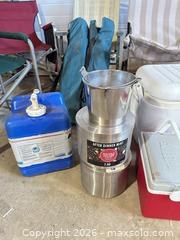 MaxSold Auction: Lot: Folding Camp Chairs, Coolers, Stools, Metal Bucket - Acme (Alberta, Canada) SELLER MANAGED Moving Online Auction - Township Road 292