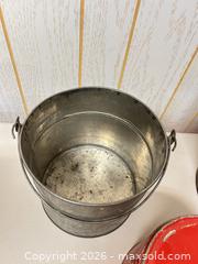 MaxSold Auction: Lot of 3 Tin & Galvanized Painted Pails for Farmhouse Decor - Acme (Alberta, Canada) SELLER MANAGED Moving Online Auction - Township Road 292