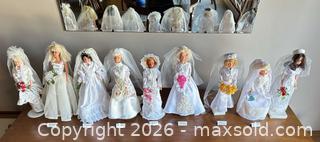 MaxSold Auction: Lot of 9 Barbie Bridal Dolls 11–12in White by Mattel - Acme (Alberta, Canada) SELLER MANAGED Moving Online Auction - Township Road 292