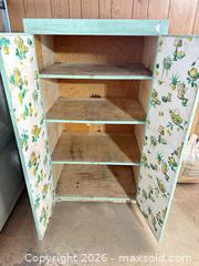MaxSold Auction: Mint Green Rustic Farmhouse Wooden Double-Door Cabinet - Acme (Alberta, Canada) SELLER MANAGED Moving Online Auction - Township Road 292