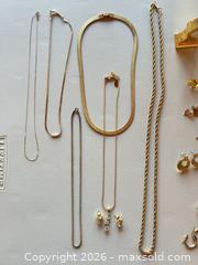 MaxSold Auction: Mixed Gold-Tone Costume Jewelry Lot — Necklaces, Earrings, Brooches - Acme (Alberta, Canada) SELLER MANAGED Moving Online Auction - Township Road 292