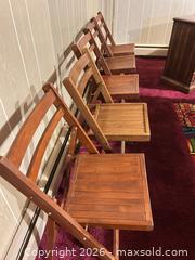 MaxSold Auction: Set of 5 Brown Wood Folding Chairs - Acme (Alberta, Canada) SELLER MANAGED Moving Online Auction - Township Road 292