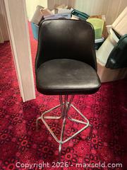 MaxSold Auction: Set of 5 Mid-Century Black Vinyl Bar Stools with Chrome Bases - Acme (Alberta, Canada) SELLER MANAGED Moving Online Auction - Township Road 292