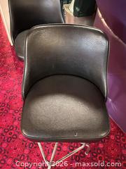 MaxSold Auction: Set of 5 Mid-Century Black Vinyl Bar Stools with Chrome Bases - Acme (Alberta, Canada) SELLER MANAGED Moving Online Auction - Township Road 292