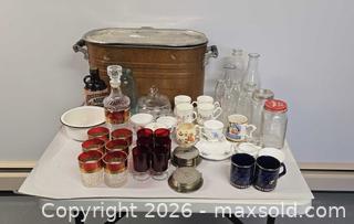 MaxSold Auction: Vintage Mid-Century Glassware Lot with Decanter and Tumblers - Acme (Alberta, Canada) SELLER MANAGED Moving Online Auction - Township Road 292