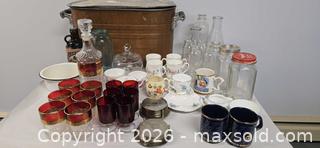 MaxSold Auction: Vintage Mid-Century Glassware Lot with Decanter and Tumblers - Acme (Alberta, Canada) SELLER MANAGED Moving Online Auction - Township Road 292