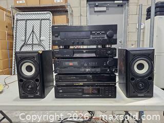 MaxSold Auction: Home Stereo System with Receiver, DVD, CD, Cassette, VCR + Speakers - Toronto (Ontario, Canada) PARTNER MANAGED Reseller Online Auction - Coldwater Road