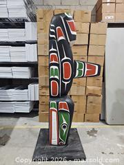 MaxSold Auction: Northwest Coast Style Painted Wooden Totem Pole, ~5 ft - Toronto (Ontario, Canada) PARTNER MANAGED Reseller Online Auction - Coldwater Road